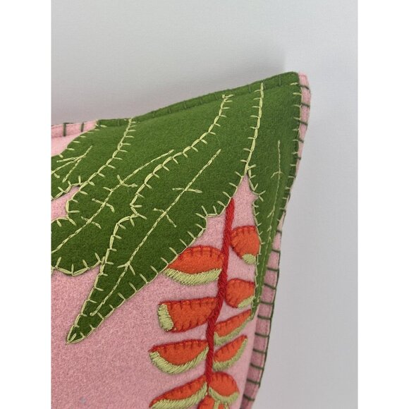 Jan Constantine England 100% Wool Thrown Pillow Feathers Filled Tropical Toucan - Picture 4 of 11